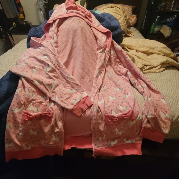 Plus sized 2xl unicorn lightweight zip up hoodie - Picture 6 of 7